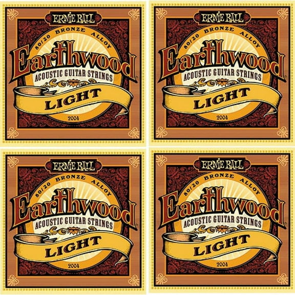 Ernie Ball Acoustic Guitar Strings Earthwood Light Bronze 2004 4 Pack