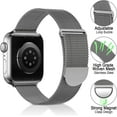 thumbnail image 2 of Compatible for Apple Watch Band 42mm 44mm 45mm , Stainless Steel Mesh Loop Band Adjustable Magnetic Replacement Wristband Compatible with iWatch Series 7 6 5 4 3 2 1 SE-Grey, 2 of 2