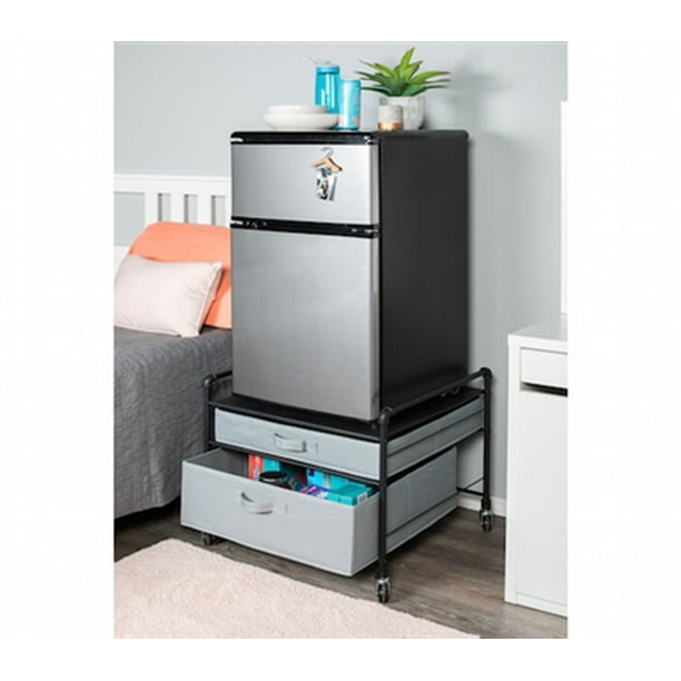 picture Mini Fridge Drawer Stand the fridge stand supreme drawer organization black pipe frame with light gray drawers