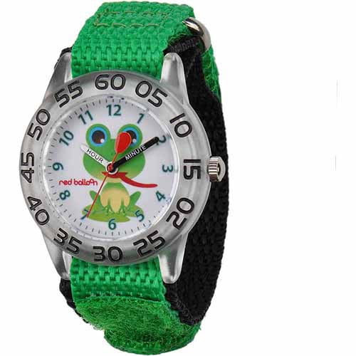 Frog Boys' Plastic Watch, Green Strap
