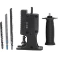 thumbnail image 2 of GEREMF-Reciprocating Saw Adapter Electric Drill to Reciprocating Saw Adapter, Hand Drill to Reciprocating Saw Chainsaw Conversion Head Kit, Woodworking Hand Saw Drill Jig Saw Attachment, 2 of 4