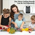thumbnail image 3 of GPED 3-Piece Plastic Cutting Board Set, Durable Cutting Boards for Kitchen with Non Slip Handles and Juice Groove, Ideal Chopping for Meat, Vegetables and Fruits, Ideal Kitchen Gifts, Black, 3 of 7