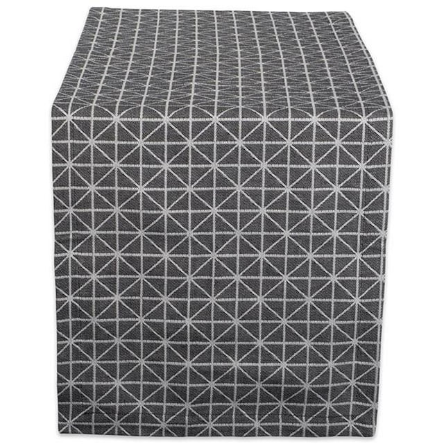 Design Imports CAMZ38704 14 x 108 in. Triangle Table Runner - Black & White