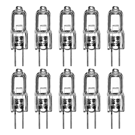 G4 Halogen Bulb 12V 20W Halogen Bulbs 250-300LM 10Pcs-Clear Mini G4 Lamps 2Pin 1.2" Non-Dimmable 2700-3000K 100CRI for Landscape Lighting Chandeliers Desk Lamp Cabinet RV Lighting