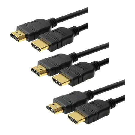 4k hdmi cable 2.0 by Insten 3-Pack 5FT Ultra HD High Speed HDMI 2.0 Cable with Ethernet Support 4K 3840 x 2160p for UHD 3D Smart TV Monitor PS4 PS3 Xbox One X S Bluray DVD Player Gold Plated