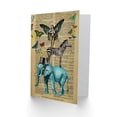 thumbnail image 2 of Birthday Upcycle Elephant Lute Fairy Zebra Butterfly Greetings Card Plus Envelope Blank inside, 2 of 3