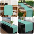 thumbnail image 6 of Turquoise Burlap Texture Table Runner 70 Inches Long, Farmhouse Vintage Aqua Kitchen Coffee Dining Table Decoration for Home Party Birthday Wedding Home Decor 13x70 Inches, 6 of 8
