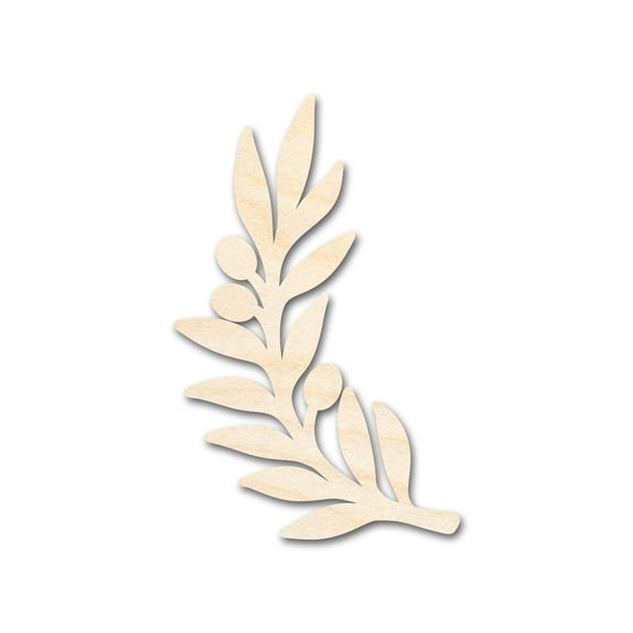 Unfinished Wood Olive Branch Shape - Craft - up to 46" DIY 6" / 1/4"
