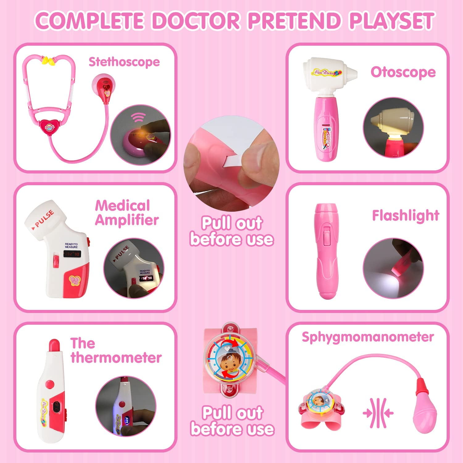 STEAM Life Toy Doctor Kit for Kids Doctor Playset, 56pcs Dentist Kit for  Kids Doctor Kit for Toddlers Boys Girls Pretend Play Doctor Set for Kids