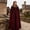 Red, variant on LEKWK Women Gothic Cloak Chiffon Mock Neck Sheer Long Cape Lightweight Soft Casual Flowy Robe Halloween Renaissance Costume Party Cloak