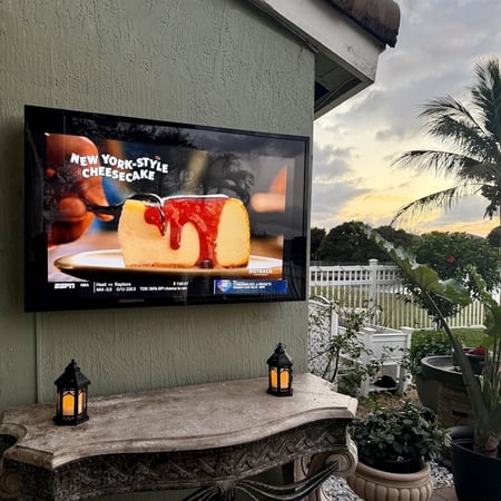Ageszoe TV Cover Weatherproof Outdoor Protection,28-32inch Black Television Enclosure with Bracket and Lock