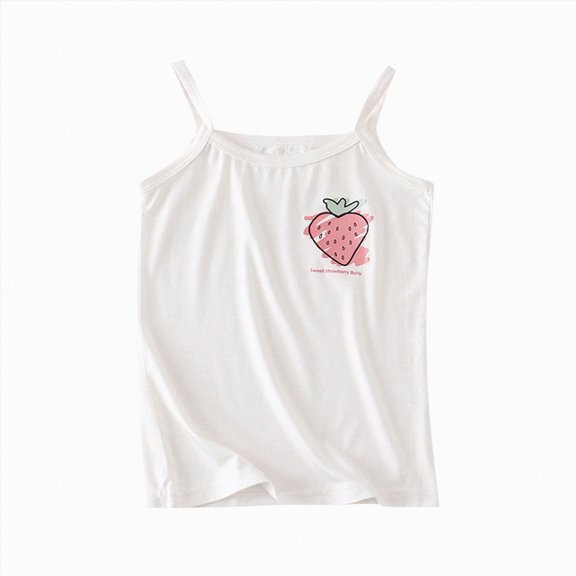 Splozh Cute Tops for Teens 2-12 Years Solid Color Summer Athletic Dance Undershirts Tank Tops Cute Tops for Teens Tween Tank Tops,White,6-7 Years