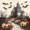 Halloween 12, variant on Erosebridal Spooky Witch Pumpkin Zipper Full Size Comforter Sets with Fitted Sheet and 2 Pillowcases, Boho Castle Butterfly Zipper Bedding Set for Boys Girls, Orange Beige Black, Halloween Reversible