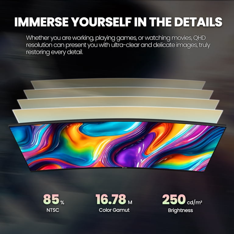 CRUA 32" QHD Curved Gaming Monitor 165Hz photo 3