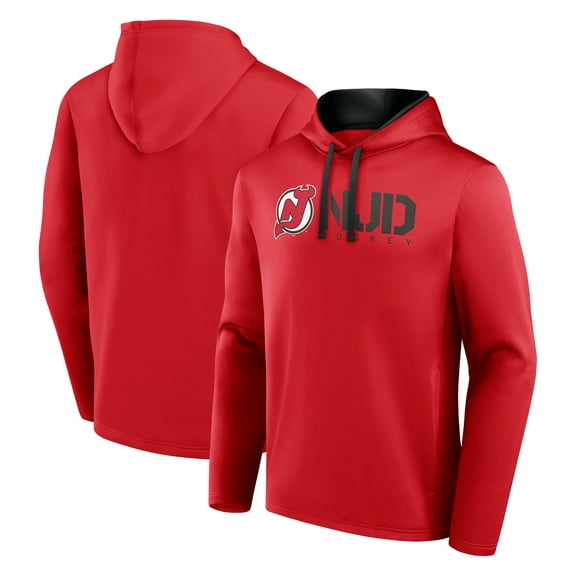 Men's Logo Athletic Red New Jersey Devils Head Start Pullover Hoodie