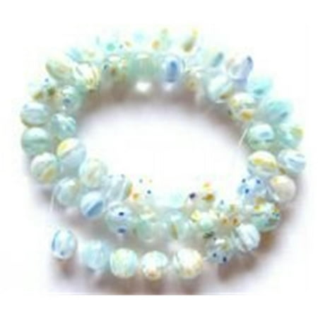 - 8mm Millefiori Beads - Glass Millifiori Glass Lampwork Beads - White Single Flower (M17)