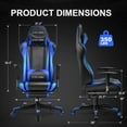 thumbnail image 5 of GTRACING Gaming Chair Office Chair PU Leather with Footrest&Adjustable Headrest,Blue, 5 of 8