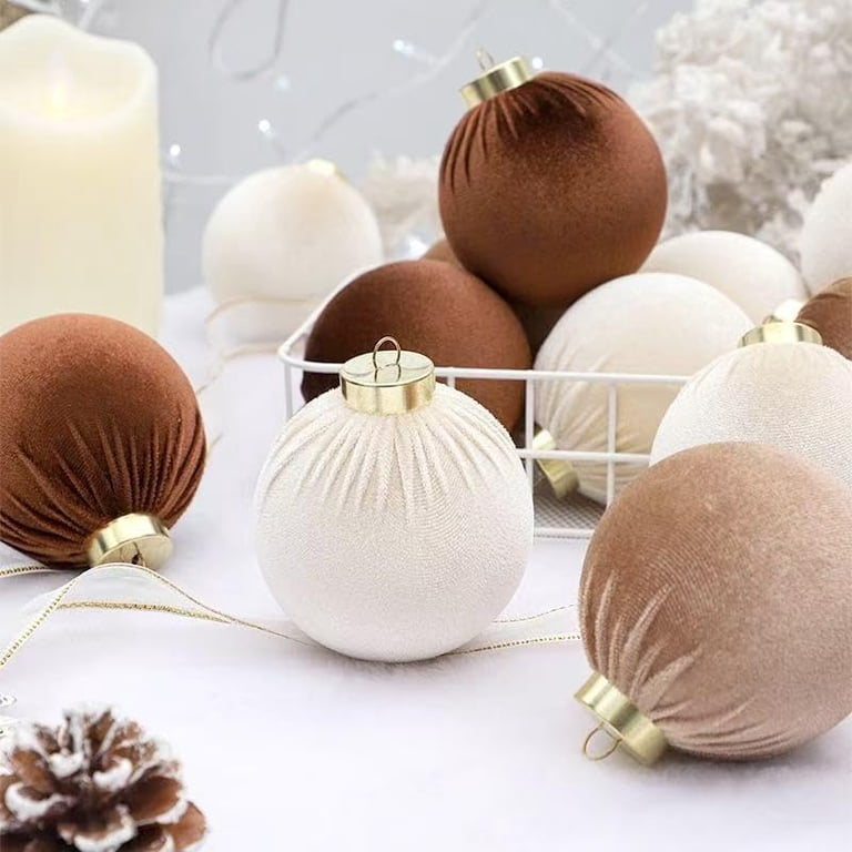 Christmas Ball Ornaments, 12PCS Per Set, Set of 2, 3.15 Inch, Flocked ...