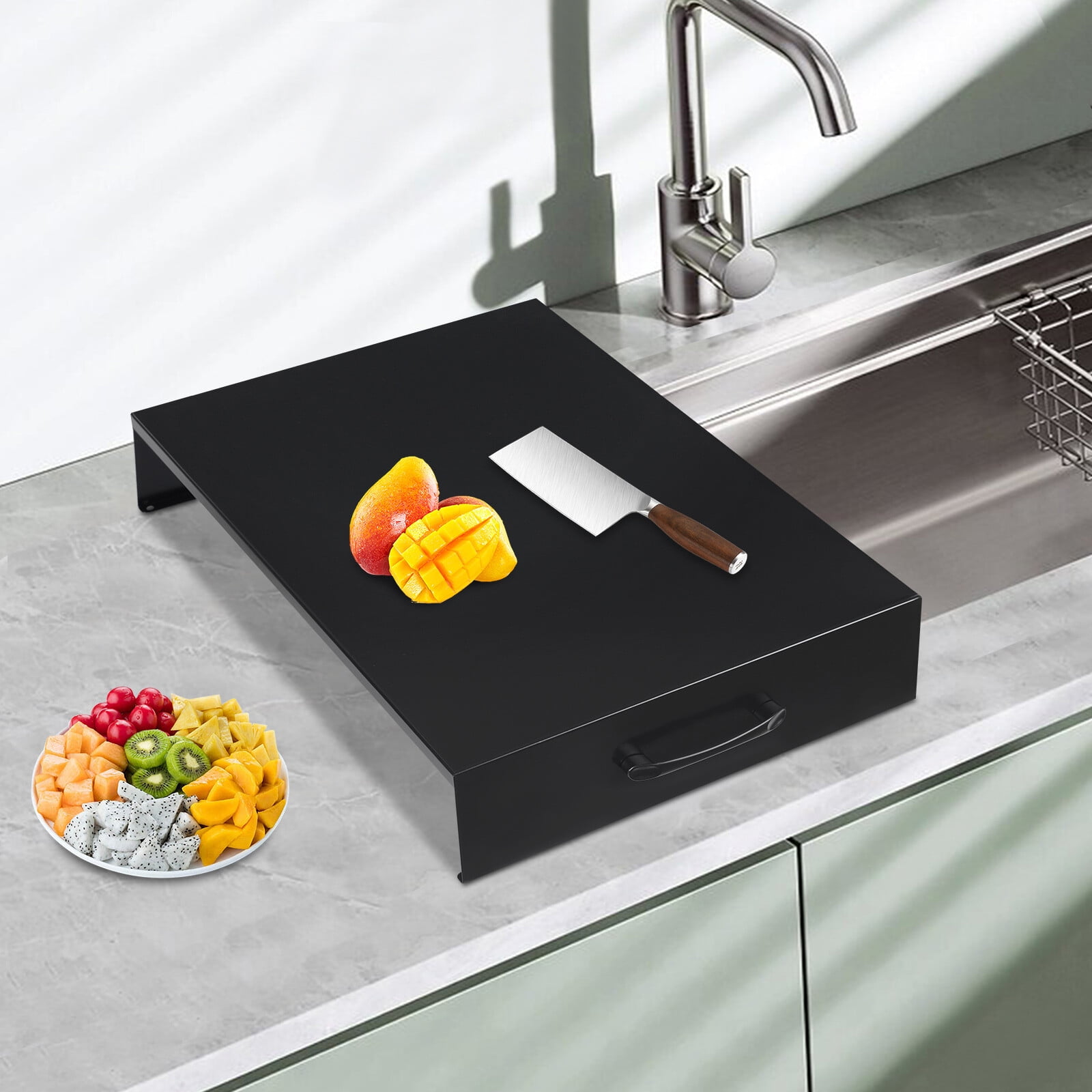 Black Rectangular Noodle Board Stove Covers with A Handle Range Burner Cover for Gas/Electric Stove