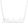 thumbnail image 2 of Sterling Silver 'Michelle' Name Pendant on 16-inch Trace Chain - White, 2 of 5
