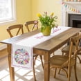 thumbnail image 6 of Happy Easter Table Runner, Eggs Flower Wreath Roses Butterfly Pink Leaf Cotton Linen Kitchen Table Decoration Washable Dining Tabletop Runners for Home Party Decor 13x72 Inches, 6 of 9