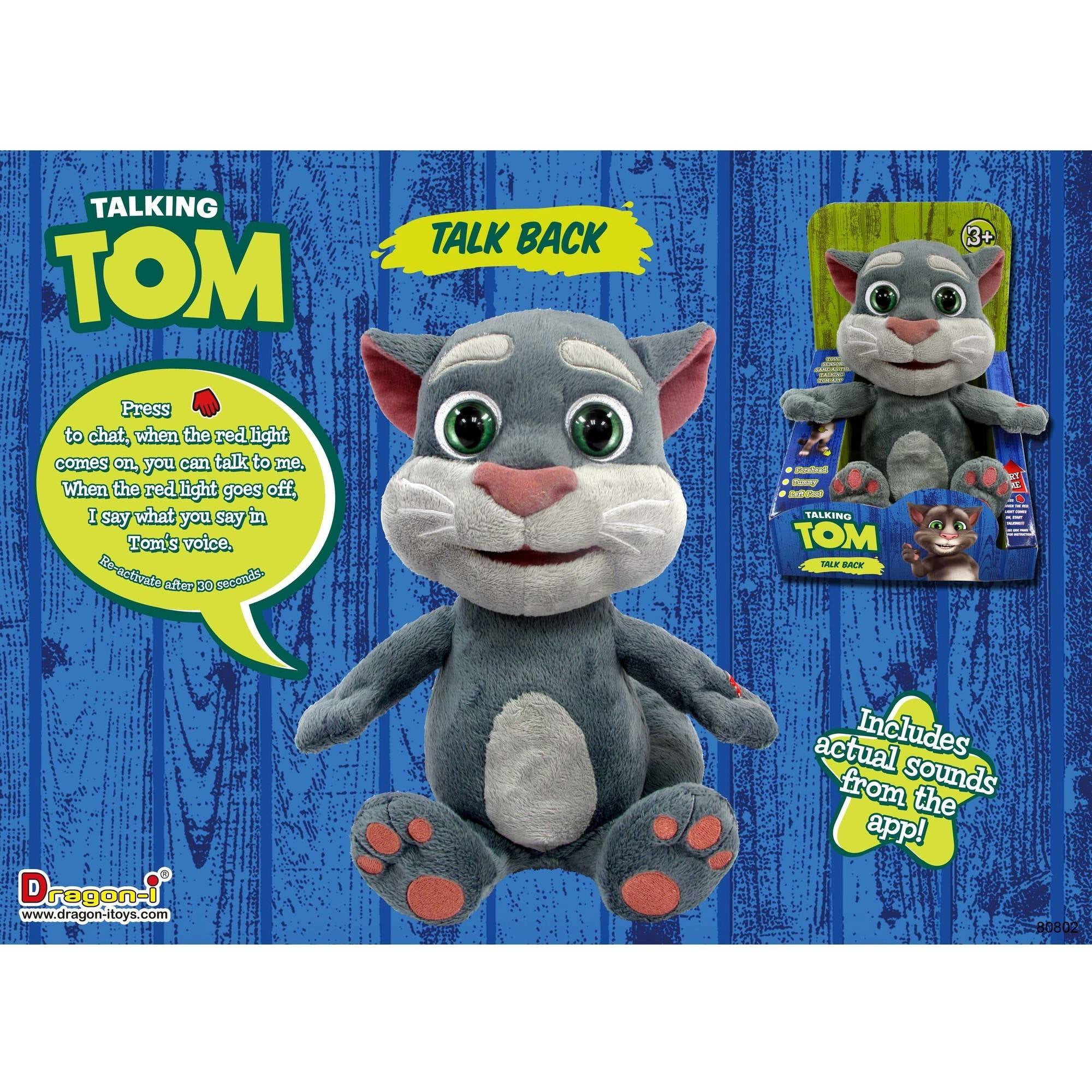 Talking Tom Toys for Kids Plush Toys that Talk to You Talking Tom Repeat What You Say Doll Sounds from APP Talking Tom, 11.8