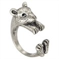 thumbnail image 1 of Kinitial-Anillo de dedo de ratón pequeño Vintage para mujeres, niños y niñas, Color plata antigua, bronce, anillos de rata lindos, joyería de regalo de fiesta, 1 of 4