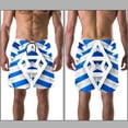 thumbnail image 3 of luoweisi Men's Beach Shorts Quick Dry Swim Trunks with Mesh Lining Blue and White Geometry XL, 3 of 5