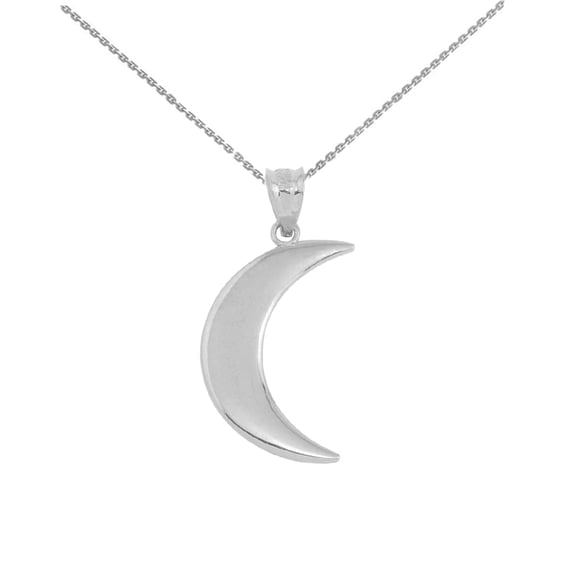 STERLING SILVER CRESCENT MOON PENDANT NECKLACE : Pendant with 20" chain
