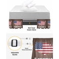 thumbnail image 3 of US Independence Day Bed Skirt Cal King 18 Inch Drop, Wrap Around Bed Skirts, Retro American Flag Wood Brown Elastic Bedskirt Pleated Bed Frame Cover Luxurious Dust Ruffle for Cal King Bed, 3 of 6