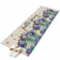 thumbnail image 2 of Hello Spring 2'x6' Runner Rug, Pastoral Purple Bottle Floral Rustic Burlap Washable Non-Slip Area Rugs for Hallway Kitchen Floor Bedroom Entryway, StainResistant Laundry Carpet Decoration Indoor Mat, 2 of 9