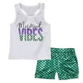 thumbnail image 4 of Ensemble Mermaid 2 Pcs pour Bébé Filles Débardeur Sans Manches + Short Costume d'Été 1-6 Ans, 4 of 5