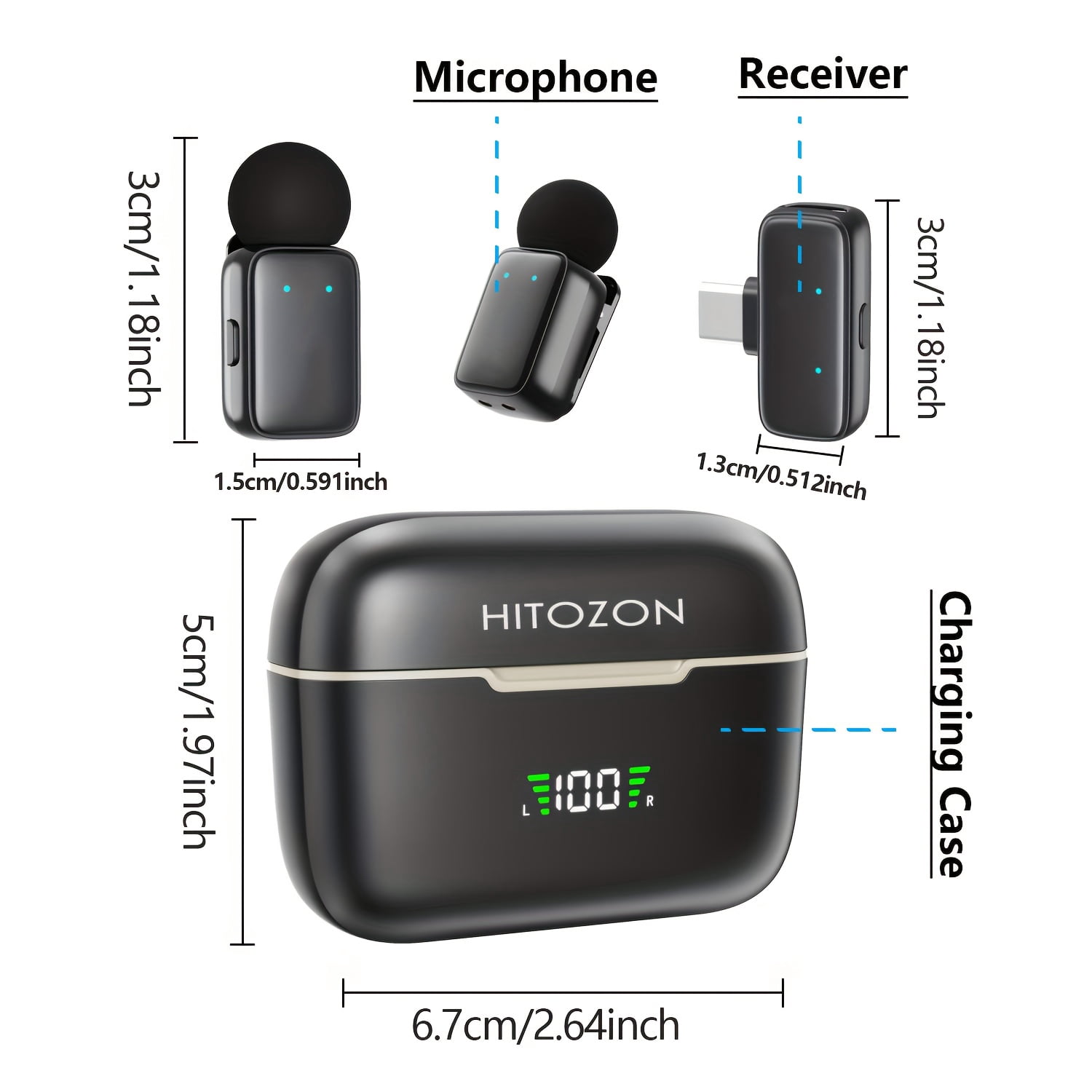 Wireless Clip-On Mini Microphone with Charging Case - Portable Lavalier Mic for Vlogging, Streaming, Podcasts & Meetings
