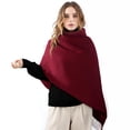 thumbnail image 3 of Bufanda de invierno Clothirily Fashion, chal con tacto de cachemir, rojo vino, 3 of 9