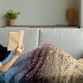 thumbnail image 3 of Rain Soft Flannel Fleece Throw Blanket, Close up Rain Drops on Glass Natural Sprays Sphere Contrasting Colors Picture, Cozy Plush for Indoor and Outdoor Use, 70" x 90", Blue Tan Brown, by Ambesonne, 3 of 5