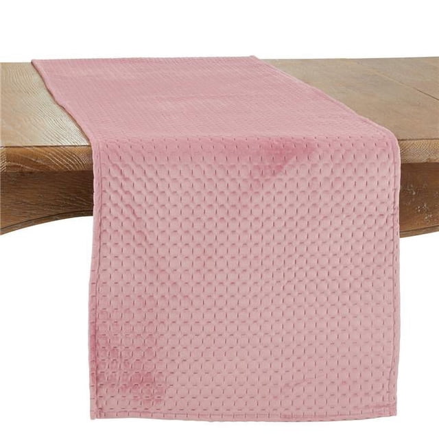 Saro 9036.DR1672B Chemin de Table Oblong en Velours Pinsonic 16 x 72 Po, Rose