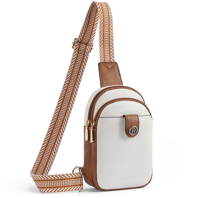 Bandolera BOSTANTEN Small Bandolera de piel para mujer, color beige