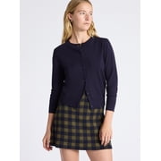 Free Assembly Women's Solid, Stripe, & Print Classic Cozy Yarn Cardigan Sweater, Lightweight, Sizes XS-4X