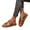 Brown, variant on Women's Strappy Slide Sandals Open Toe Casual Slippers Lightweight Non Slip Low Platform Metal Beach Vacation Sandal Black Size 9