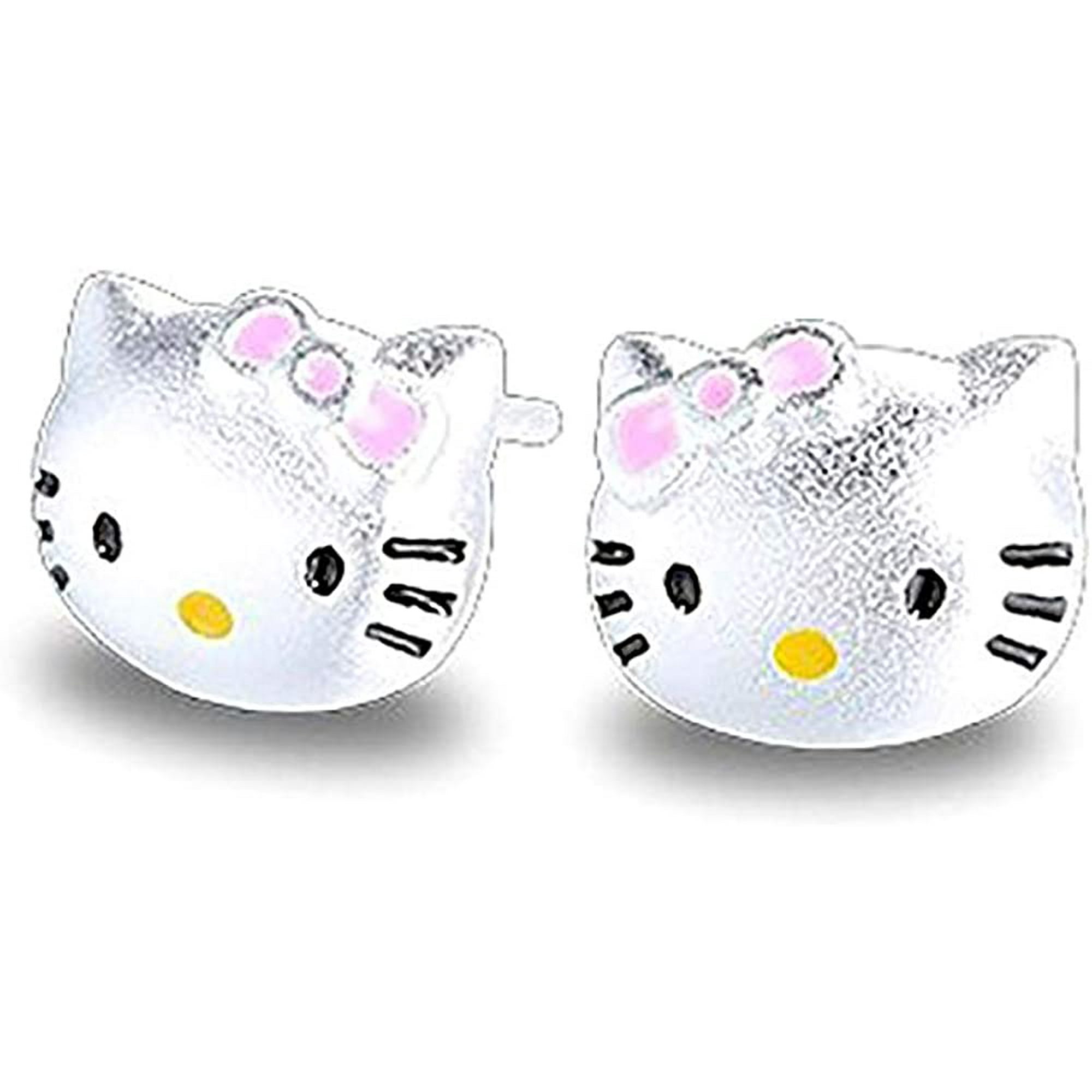 Ffiy Findout Hello Kitty Cat Earrings For Girls 925 Sterling Silver Hello Kitty Cat Love Fashion Stud Earrings Gift For Women Girls Children With Jewe