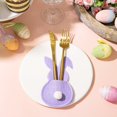 thumbnail image 4 of 4Pcs Easter Bunny Cutlery Holder Plush Tail Decor Rabbit Shape Cutlery Cover Cutter Fork Bag Happy Easter Party Decoration-Purple, 4 of 8
