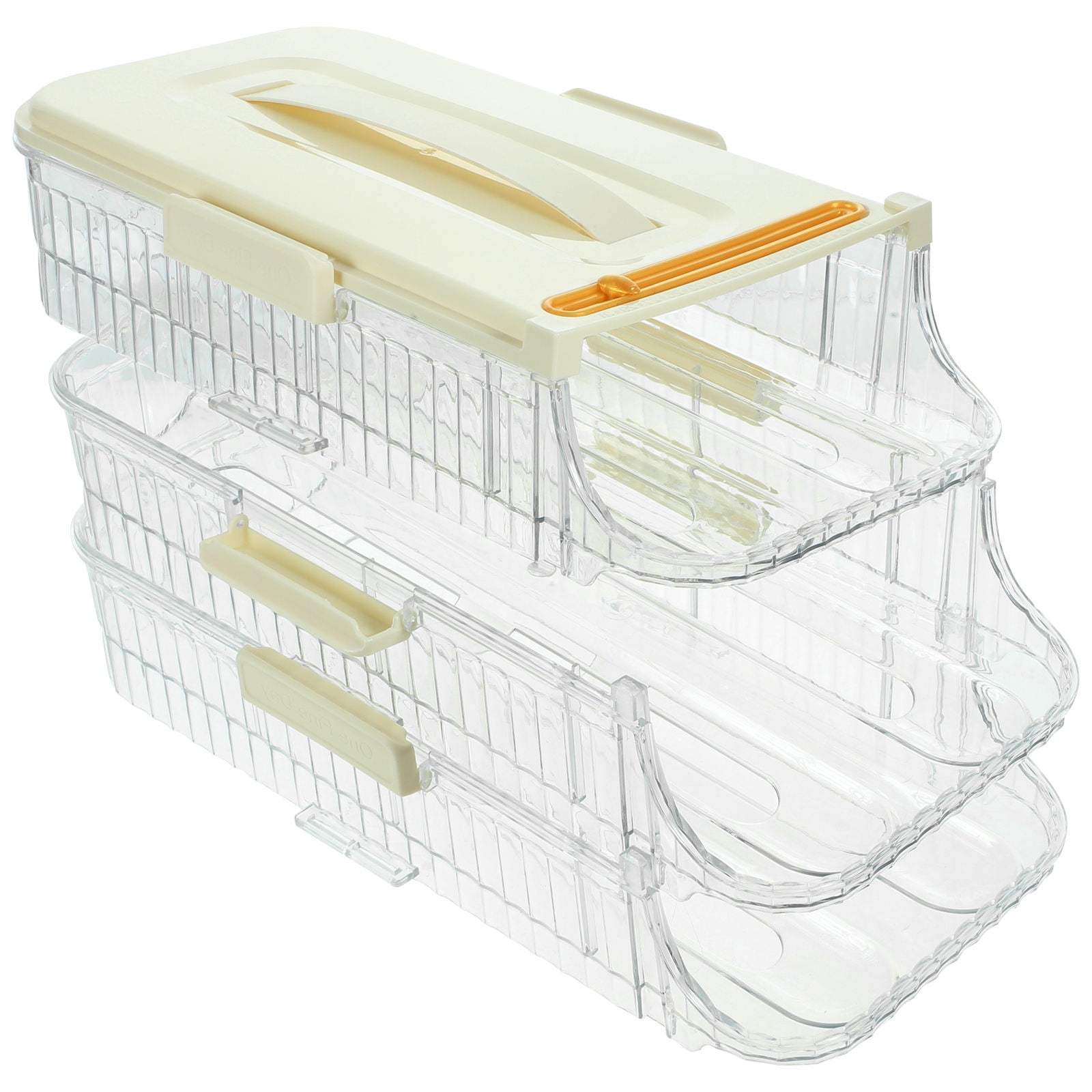 GOOHOCHY Egg Holder Automatic Scrolling Egg Box Holder Slide Egg Tray Carrier Refrigerator Egg Holder(3 Layers)