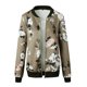 thumbnail image 5 of Mujeres señoras Casual O cuello Retro Floral cremallera Up chaqueta Casual abrigo prendas de vestir Fridja  BV0+960, 5 of 7