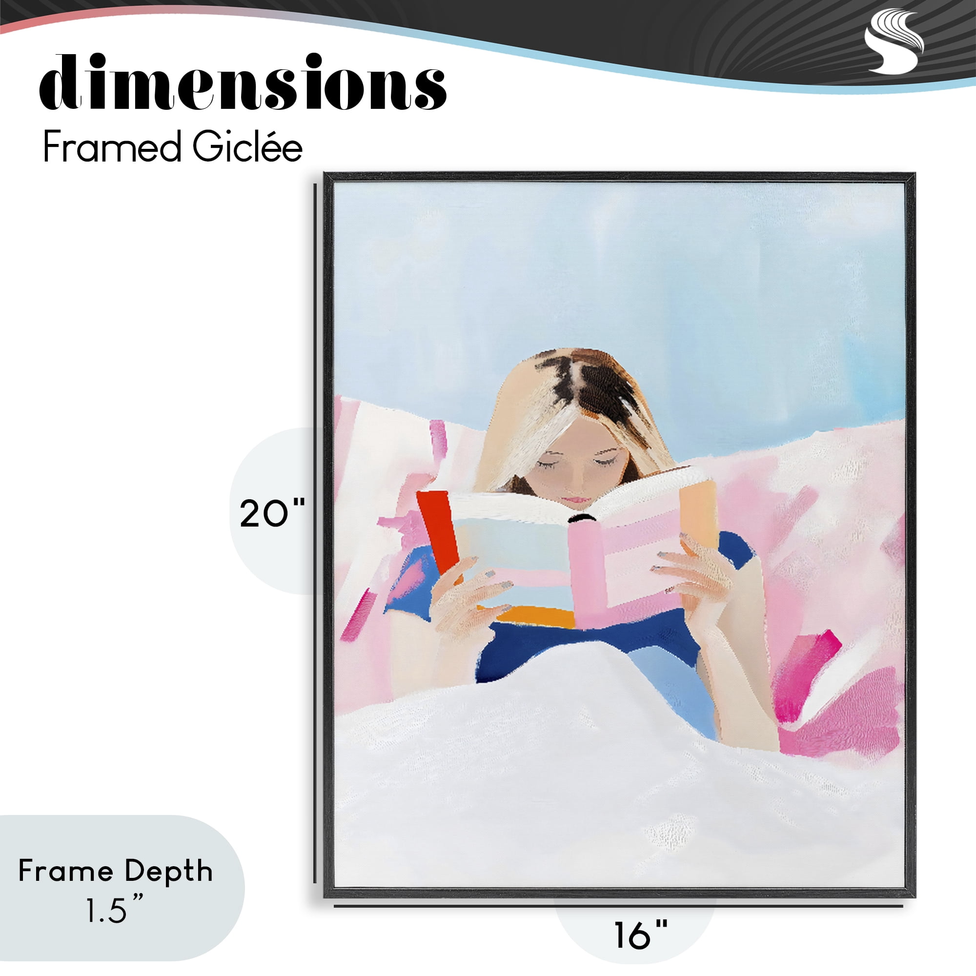Stupell Industries Cozy Reading In Bed Black Framed Giclee Art, design by The Prints Vibe