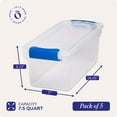 thumbnail image 4 of Open Box Homz 7.5 Qt Secure Clear Plastic Stackable Storage Container, 5 Pack, 4 of 5
