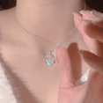thumbnail image 4 of Collar de luna y estrella Zhivalor acero inoxidable con piedra esmaltada de fantasía dulce, 4 of 5