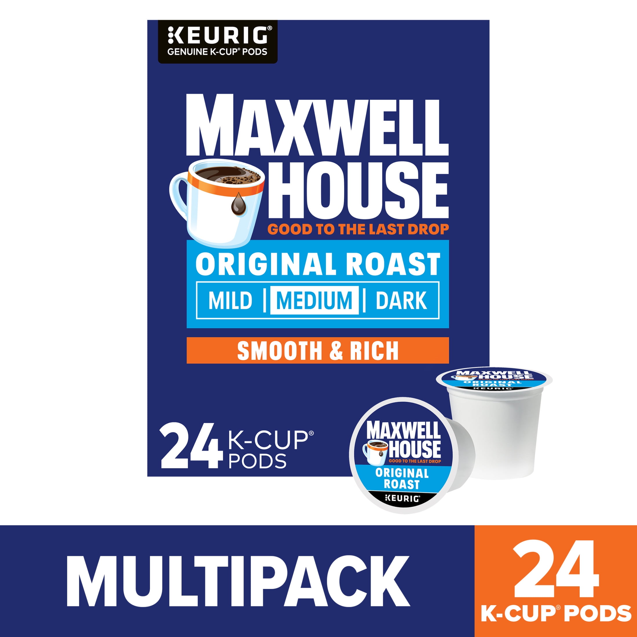 (4 pack) Maxwell House Original Roast Medium Roast K-Cup® Coffee Pods, 24 ct Box
