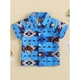 thumbnail image 2 of Bagilaanoe Toddler Baby Boy Summer T-shirt Geometric Printed Short Sleeve Shirt 3M 6M 12M 18M 24M 3T Kids Casual Tops, 2 of 8