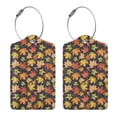 thumbnail image 3 of Honeii Colorful Maple Leaves Print Leather Luggage Tag for Suitcases,ID Tags,Bag Tags for Luggage,Functional Travel Tag-2 PCS, 3 of 5
