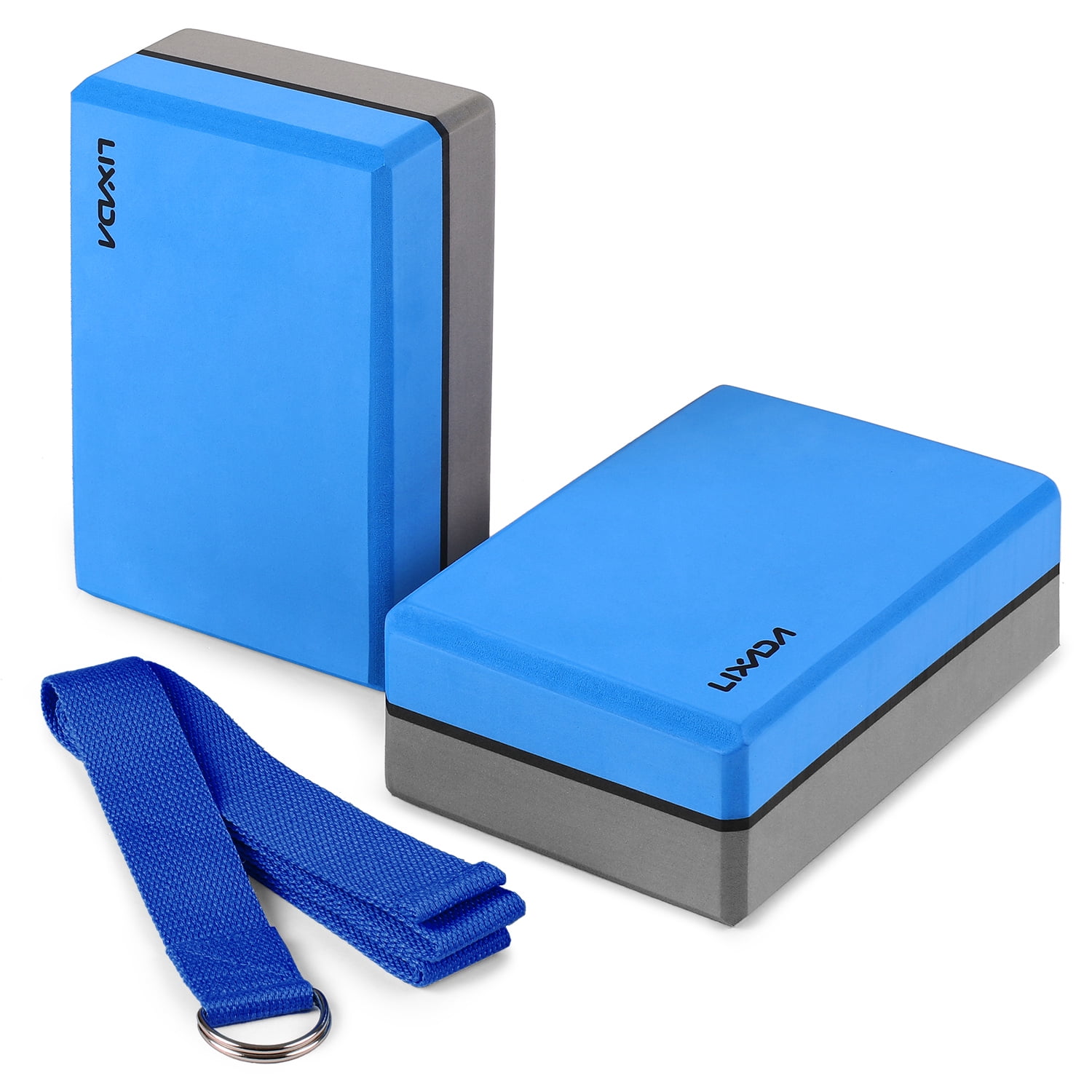 Lixada 2 Pack Yoga Blocks with Yoga Strap EVA Foam Exercise Yoga Blocks